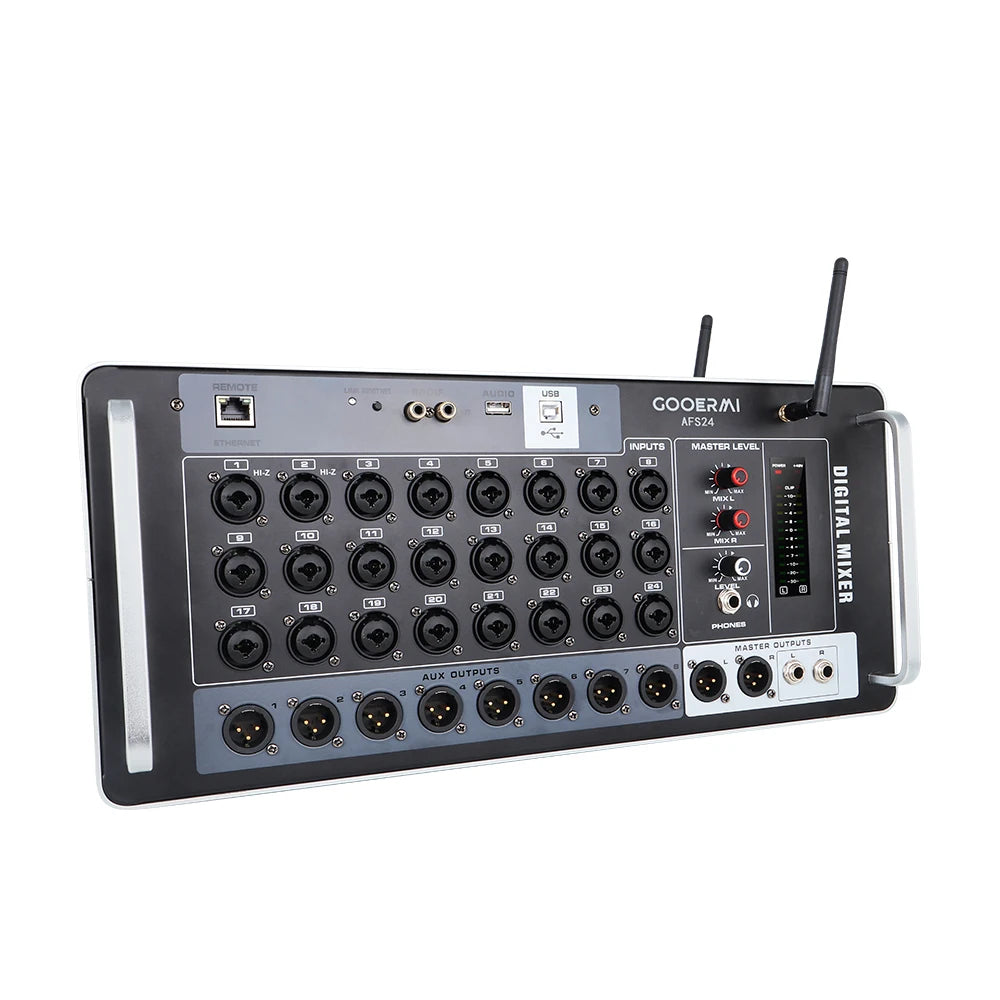 Gooermi AFS Professional Digital Mixer Audio pro Multiple Channels DJ Mixing Sound Board Console USB PC Recording Input 48V