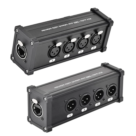 AU47-4-Channel 3-Pin Ethercon Cable Extender,XLR Network Cable Multi Extender for Stage Lighting and Recording Studio,XLR,DMX