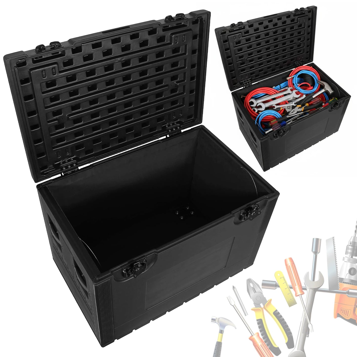 Utility Cable Trunk Road Case with Wheels Stackable ATA Rolling Road Case Waterproof for Pro Audio & DJ Equipment Storage