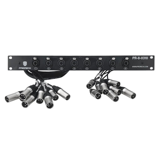 PRORECK 8-Channel Circuit Board Splitter Snake Cables XLR TRS Combo 3ft x 10ft