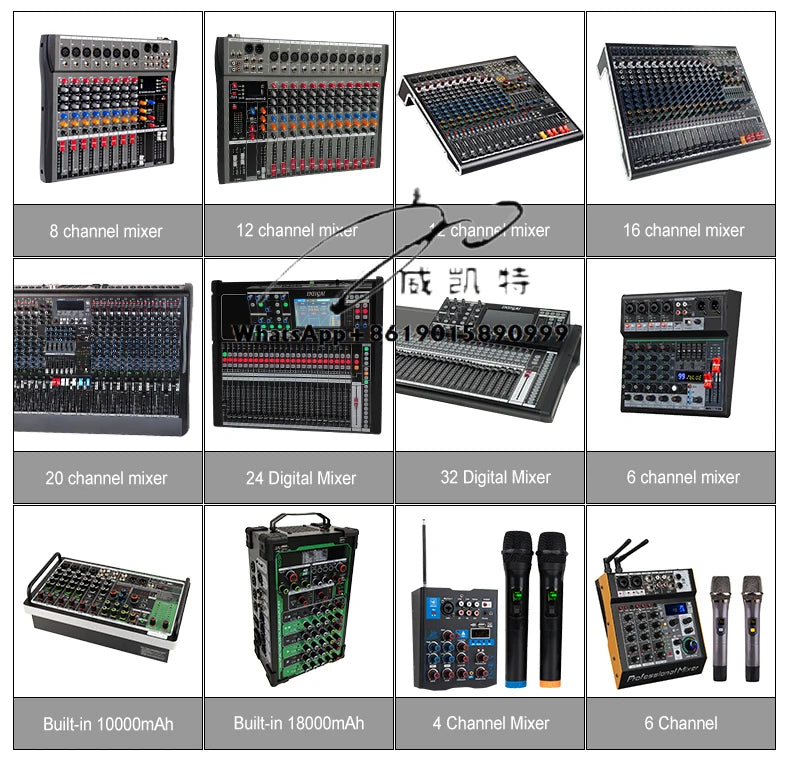 8 12 16 Channel Dj Controller/audio Console Mixer De Music Sound Cards Mixers Professional Video Dj Mixer
