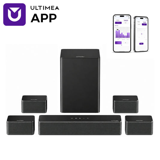 ULTIMEA 7.1 Surround Sound System Sound bar for TV with APP Control, Home Cinema Bluetooth Speaker with 6.5" Wireless Subwoofer