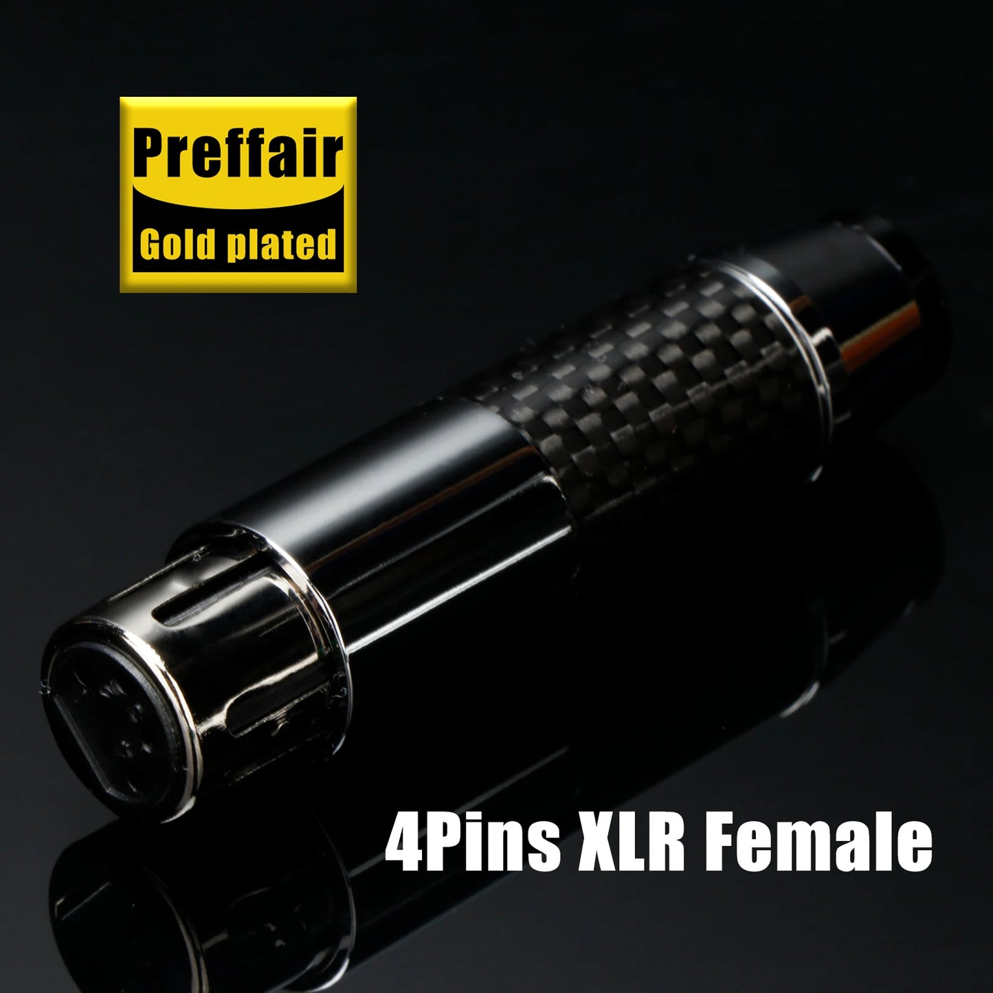 4pin XLR Connector Headphone XLR Adapter Carbon Fiber Audio XLR Professional Audio Microphone Line Plug For 11mm cable DIY Cable
