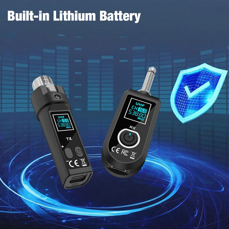 Professional Wireless XLR transmitter and UHF receiver wireless microphone system for BETA58 SM58 dynamic microphone audio mixer