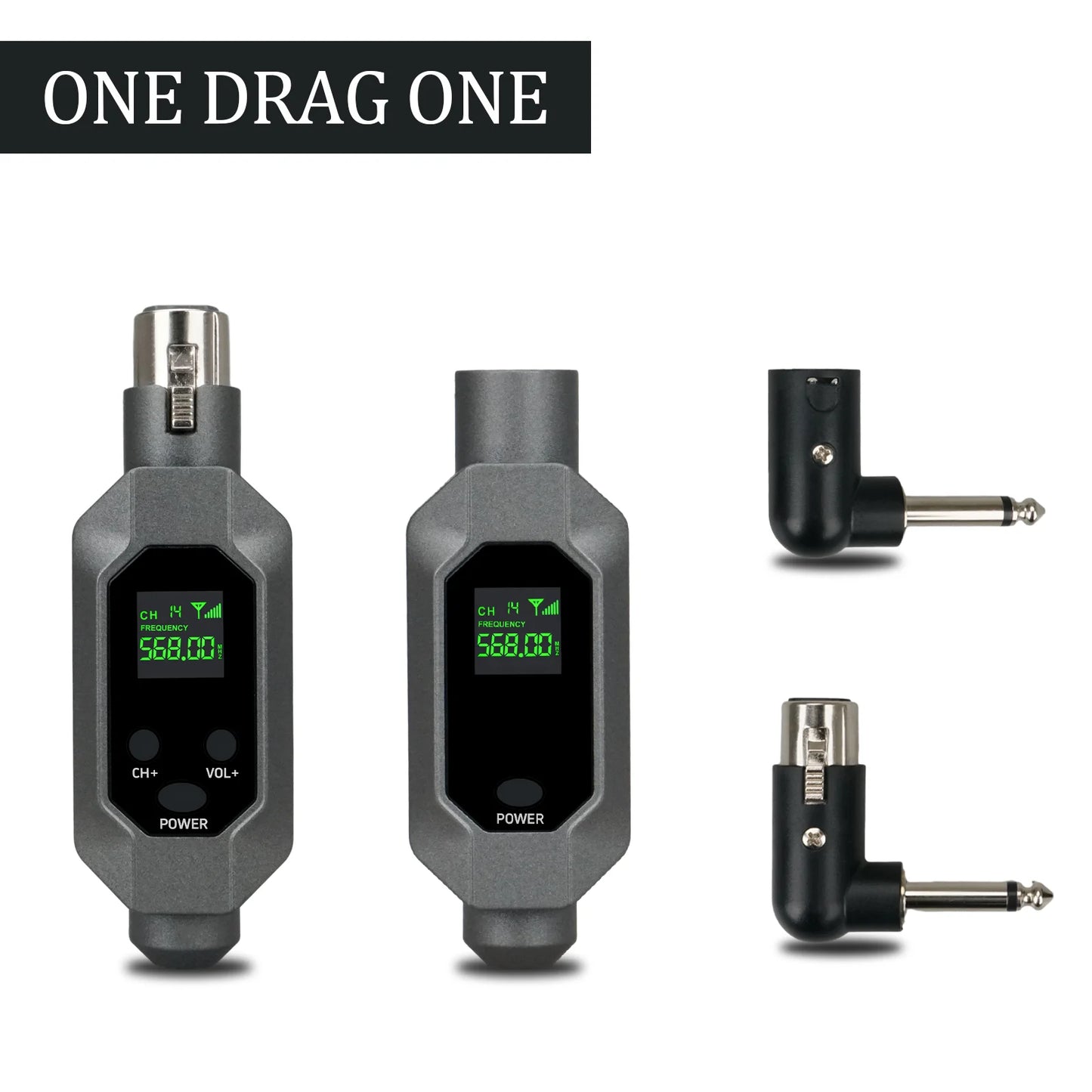 Wireless microphone transmitter receiver plugged into XLR microphone wireless system, suitable for 48V capacitive microphone