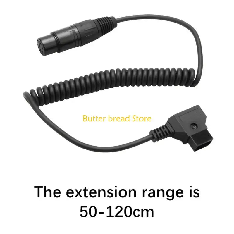 W89C High Current D Tap to 4 Pin XLR Adapter Cable for Professional Stereo Devices Secure Power Connection PVC Construction