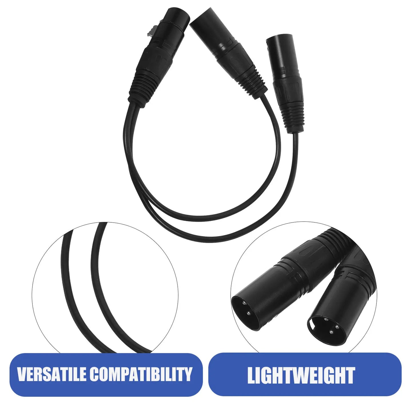 Xlr Male to Female Splitter Cable Balanced Microphone Adapter 1 Female 2 Male High Fidelity Noise Reduction Audio Cable for Live