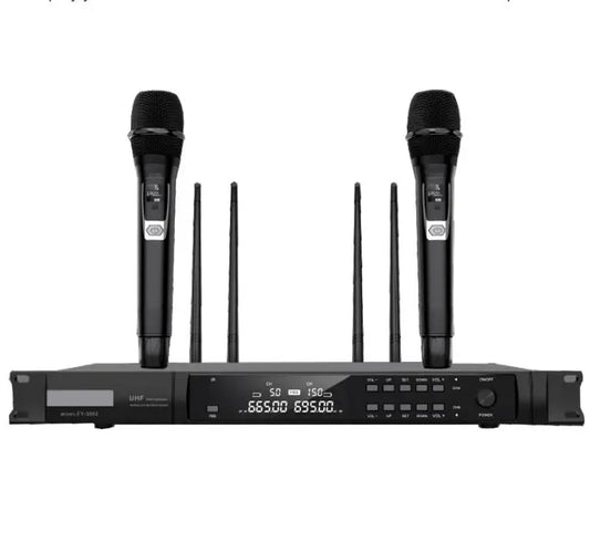 T Dual Channel Wireless Handheld Microphone Pro Audio Music Microphone Handheld Microphone for Karaoke Performance Huge Stages