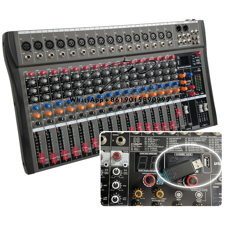 8 12 16 Channel Dj Controller/audio Console Mixer De Music Sound Cards Mixers Professional Video Dj Mixer