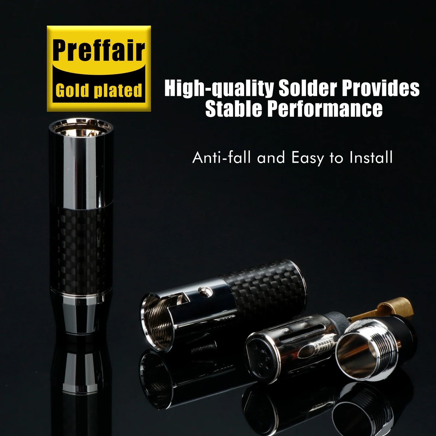 4pin XLR Connector Headphone XLR Adapter Carbon Fiber Audio XLR Professional Audio Microphone Line Plug For 11mm cable DIY Cable