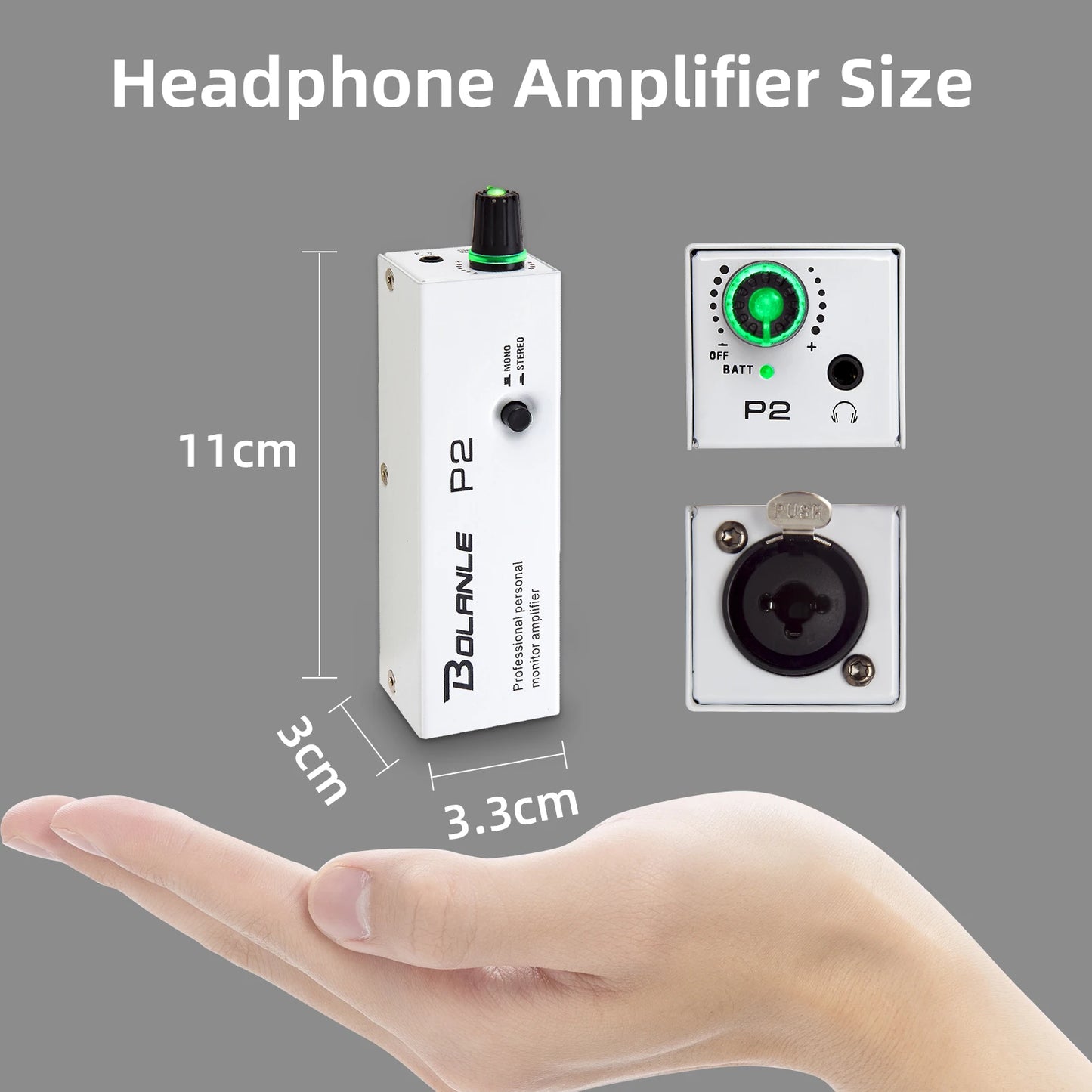 Bolanle P2 IEM Ultra-Compact Personal In-Ear Monitor Amplifier