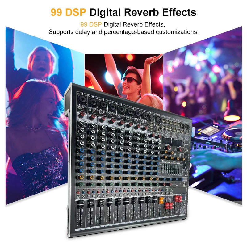 Professional 99 DSP Digital 12 Channel Powered Sound Studio Mixer De Audio Profecional Dj Controller/audio Console Mixer