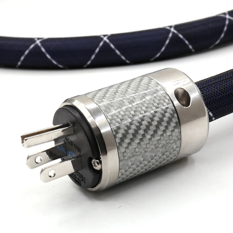 HiFi Power Cable FI-E50 FI-50 (R) Plug Schuko Fever Audio Cable OCC Rhodium Carbon Fiber EU/US C15 Plug