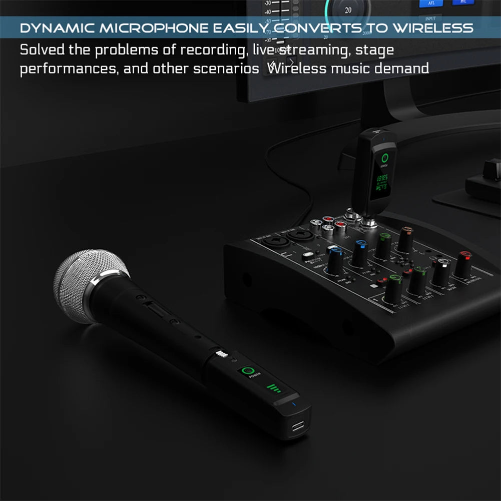 Wireless Microphone Transmitter Receiver Dynamic Handheld Microphone Instrument UHF XLR Adapter System Microphone Accessories