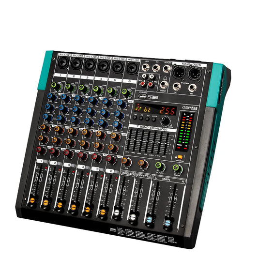 2024 Professional 6 Mono Channel Audio Mixer Console Metal and Plastic Material Misturador De Audio