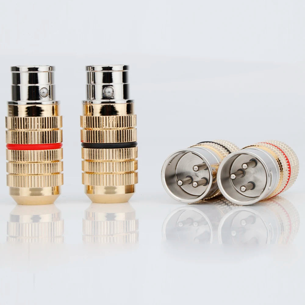 XLR Plug CGM 3pin XLR Audio Plug Rhodium Plated XLR Male and Female Balance Connector Plug for DIY Cable  XR1815