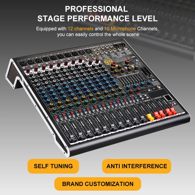 Professional 99 DSP Digital 12 Channel Powered Sound Studio Mixer De Audio Profecional Dj Controller/audio Console Mixer