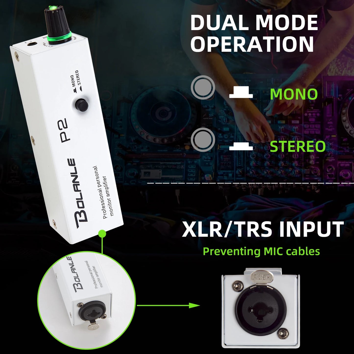 Bolanle P2 IEM Ultra-Compact Personal In-Ear Monitor Amplifier