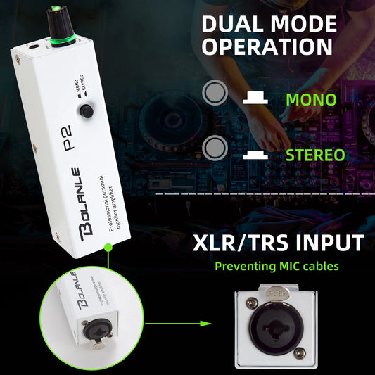 Bolanle P2 IEM Ultra-Compact Personal In-Ear Monitor Amplifier