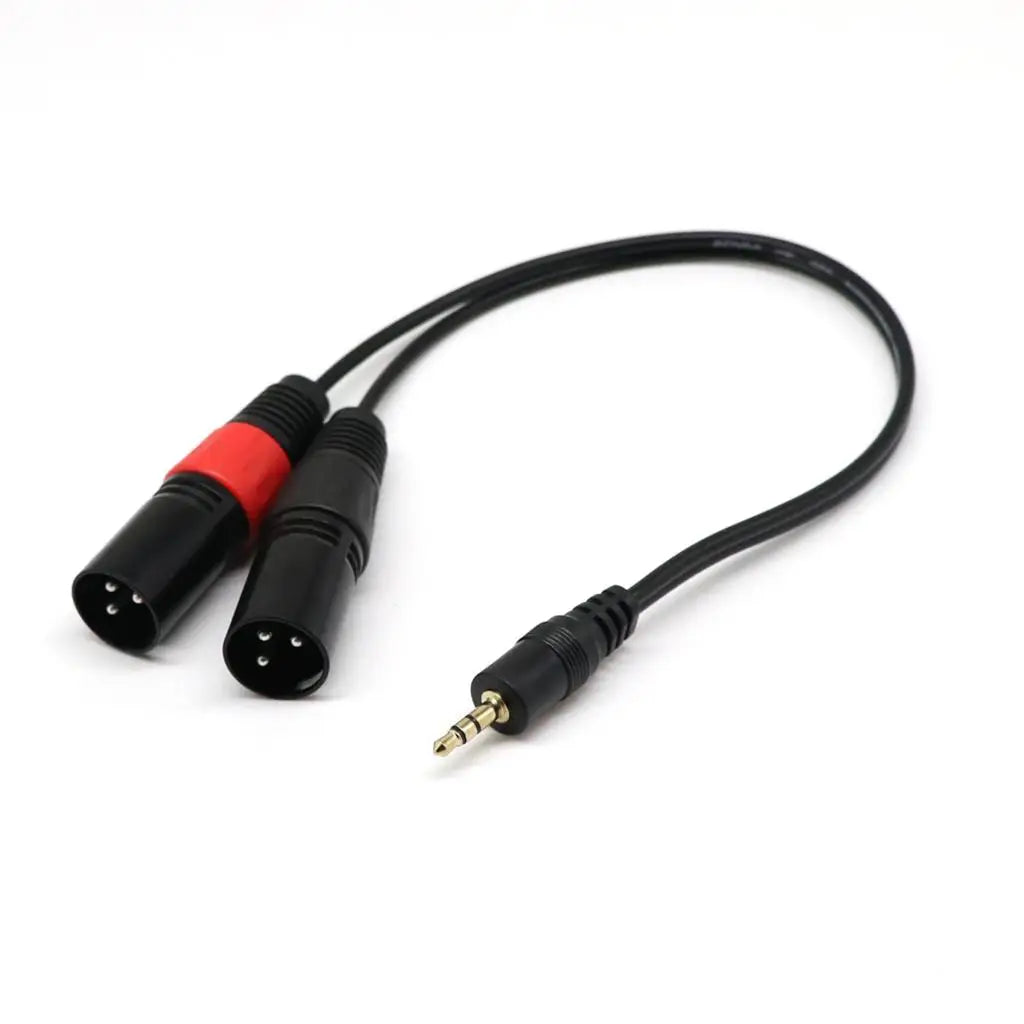 1Ft 1/8 Inch 3.5mm Stereo Male TRS Audio to Dual 2 XLR Cable
