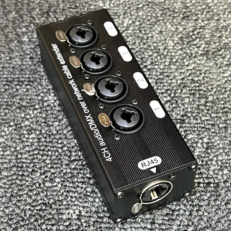 1Pair 4-Channel 3-Pin XLR Or 6.3Mm Audio And DMX Over Network Cable Extender, DMX512 Network Signal Extender Male+ Female