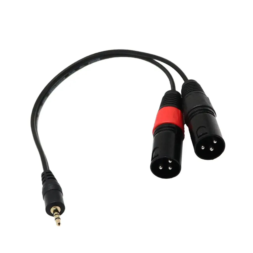 1Ft 1/8 Inch 3.5mm Stereo Male TRS Audio to Dual 2 XLR Cable