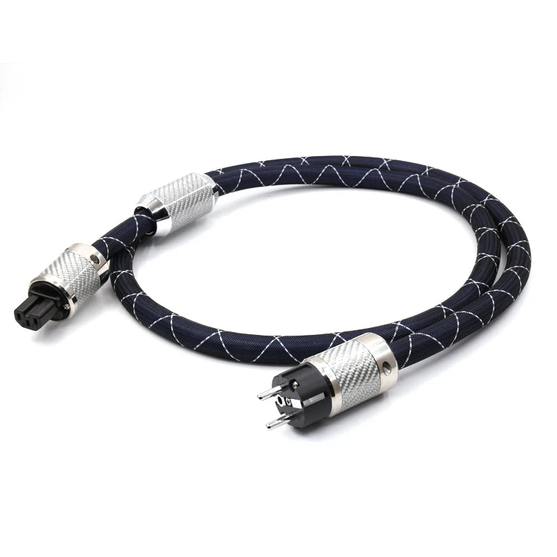 HiFi Power Cable FI-E50 FI-50 (R) Plug Schuko Fever Audio Cable OCC Rhodium Carbon Fiber EU/US C15 Plug