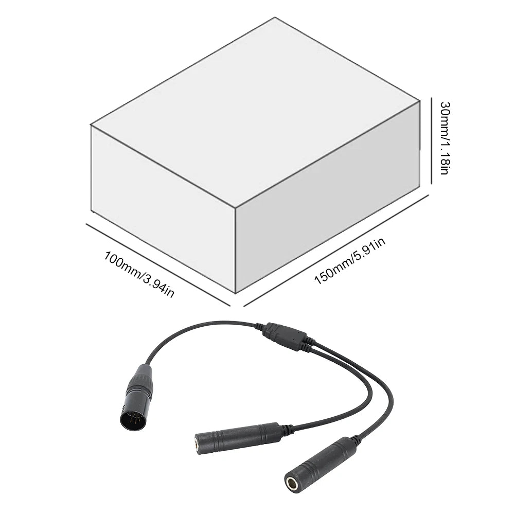GA Dual Plugs To Airbus 5 Pin XLR Cable Adapter Universal Male To Female Aviation Headset Connector Accessories for Communicatio