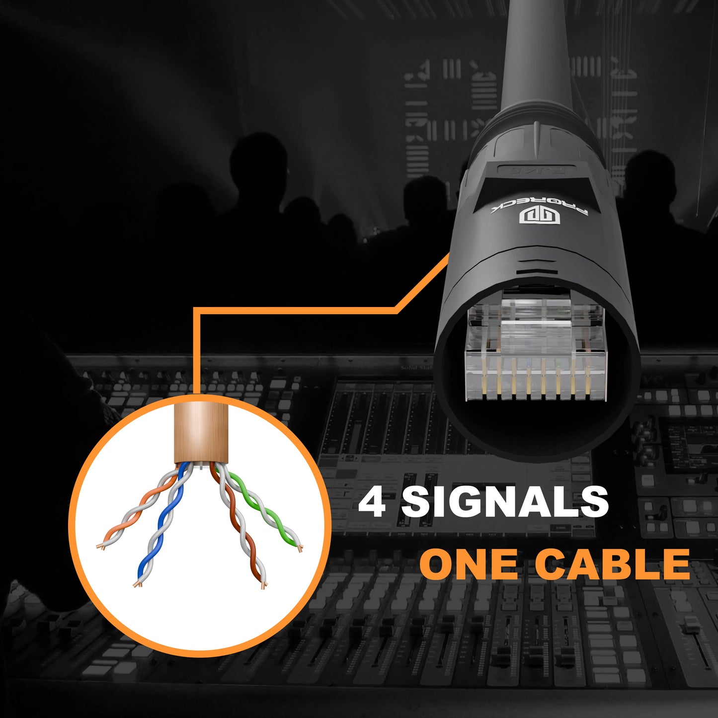 PRORECK SFTP CAT6 Dual Shielded Ethernet Cable with EtherCON RJ45 Connectors, High-Speed, Ideal for Pro Sound Systems