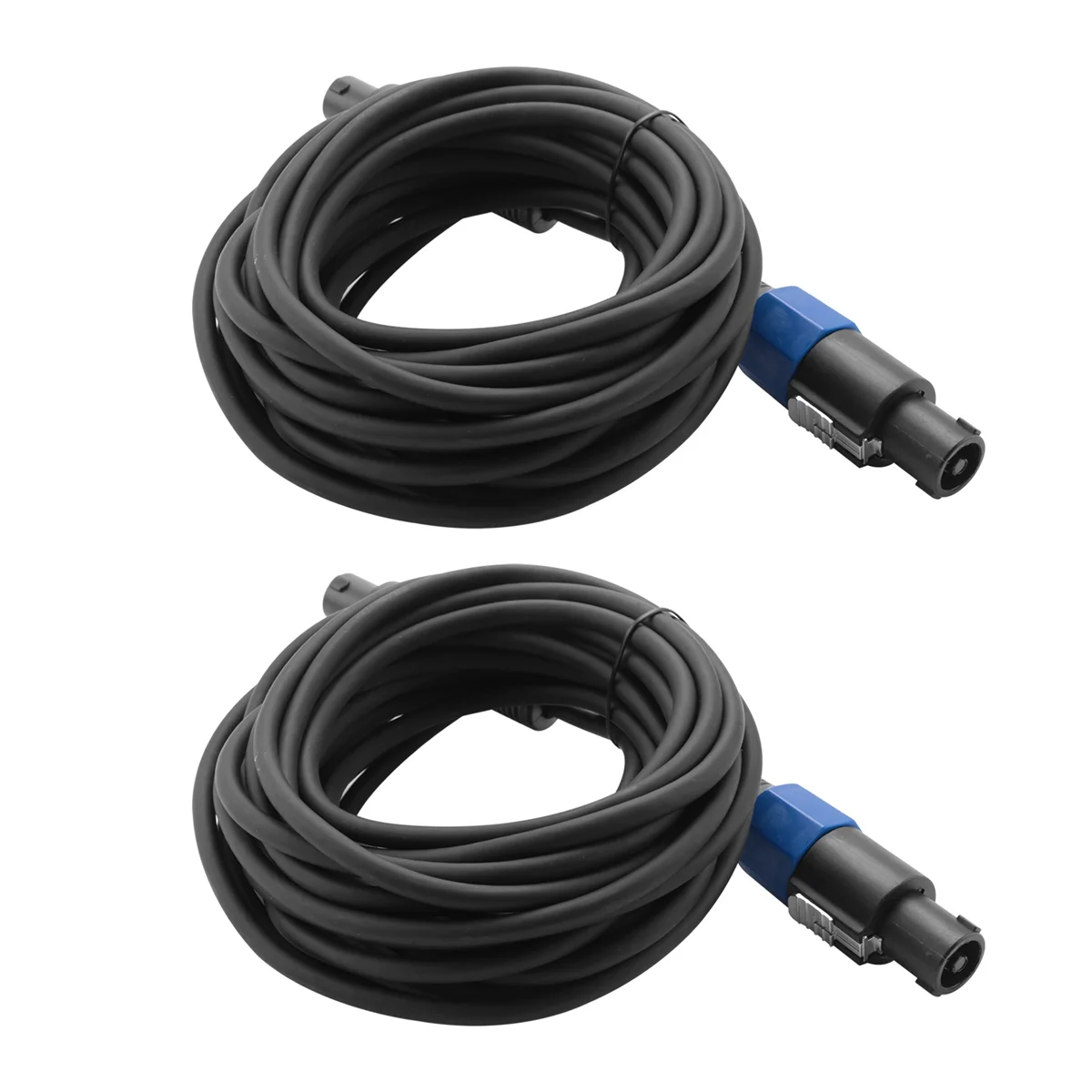 A42F  2 Pack 25 Ft Male Speakon to Speakon Cables, Professional 12 Gauge AWG Audio Cord DJ Speaker Cable Wire with Twist Lock