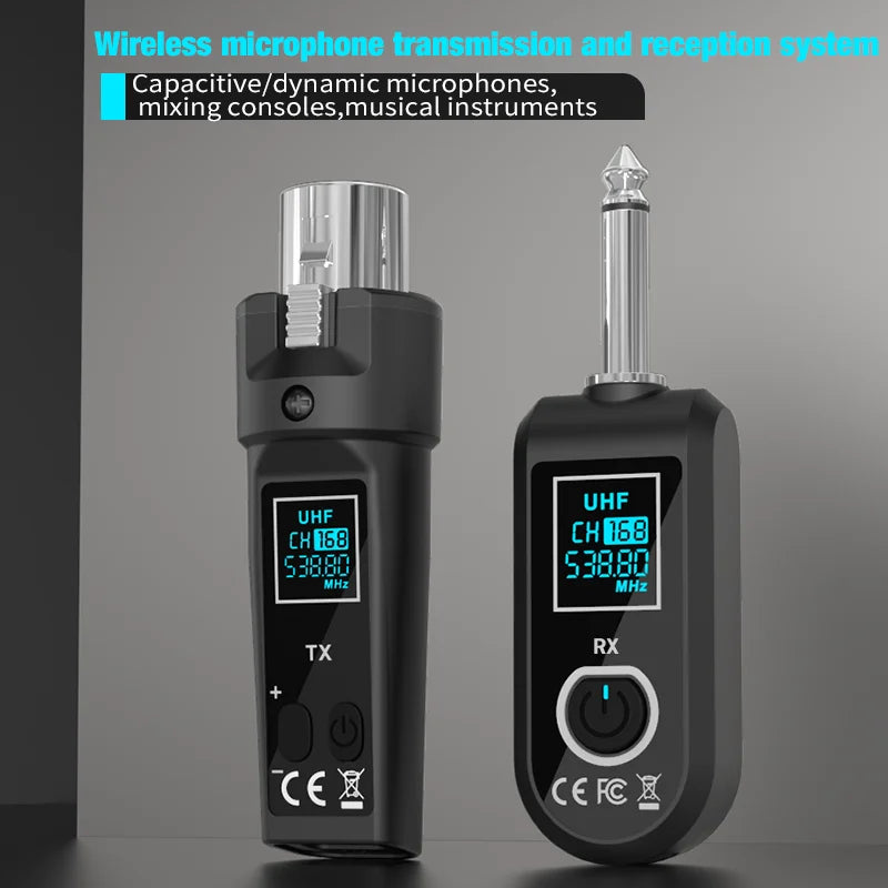 Professional Wireless XLR transmitter and UHF receiver wireless microphone system for BETA58 SM58 dynamic microphone audio mixer