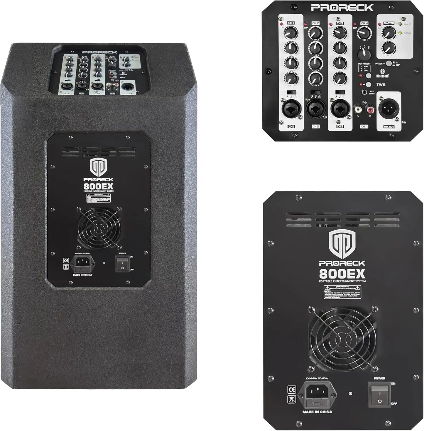 Proreck 800EX 12 -inch 800W Powered Speaker System, Equipped with TWS/Bluetooth, Array Speaker and 12 inch Subwoofer for Party,