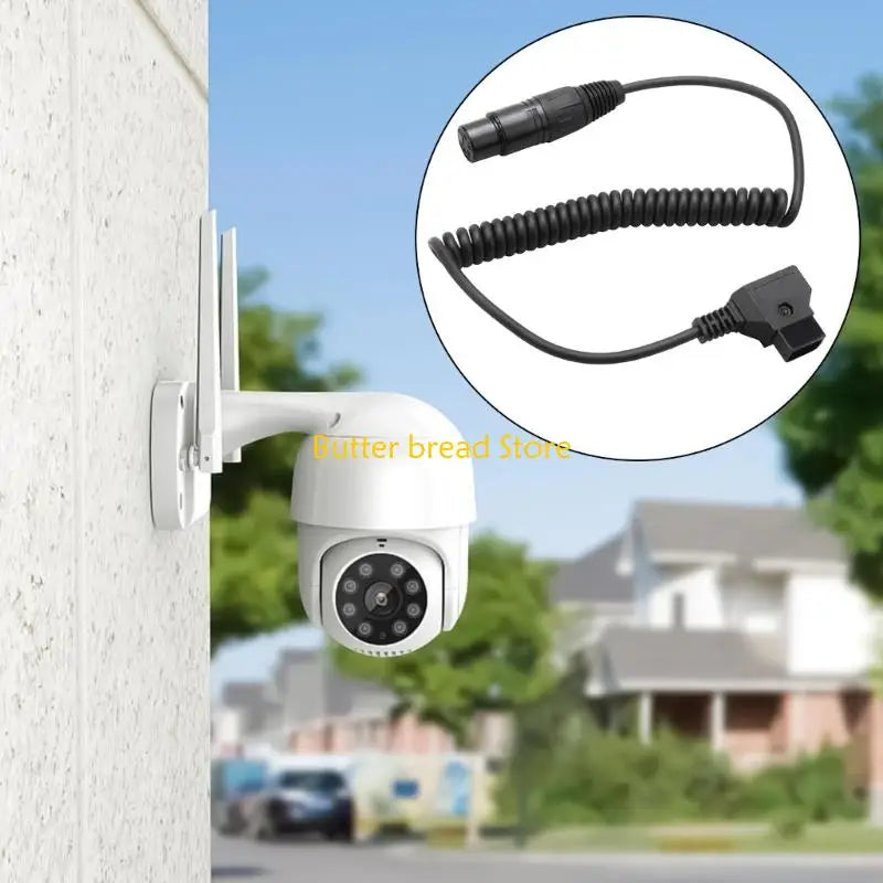 W89C High Current D Tap to 4 Pin XLR Adapter Cable for Professional Stereo Devices Secure Power Connection PVC Construction
