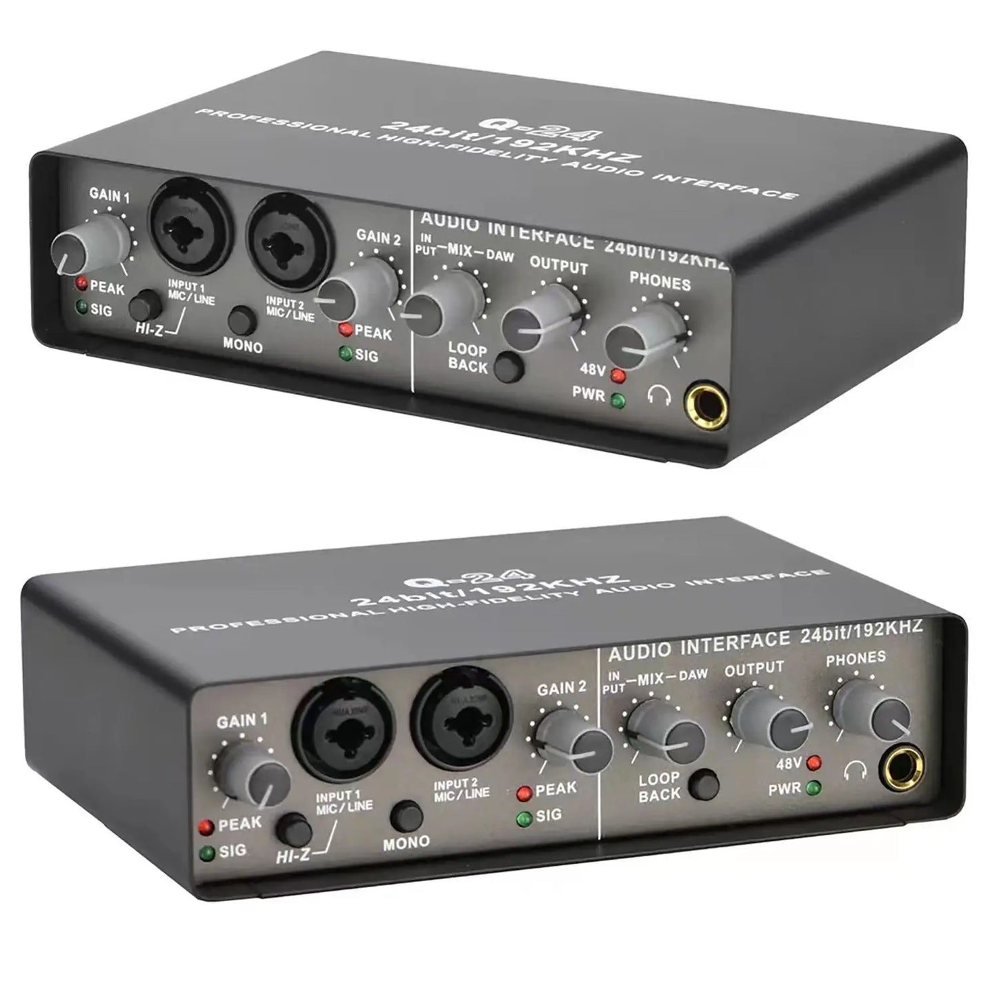 interfaz de audio 2 in 2 out USB audio interface professional sound card With Monitor Mixing Console Studio Recording Mixer