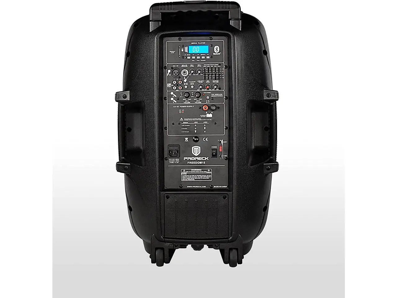 PRORECK Freedom 15 Portable 15-Inch 800 Watt 2-Way Rechargeable Powered Dj/PA Speaker System with Bluetooth/USB/SD Card Reader