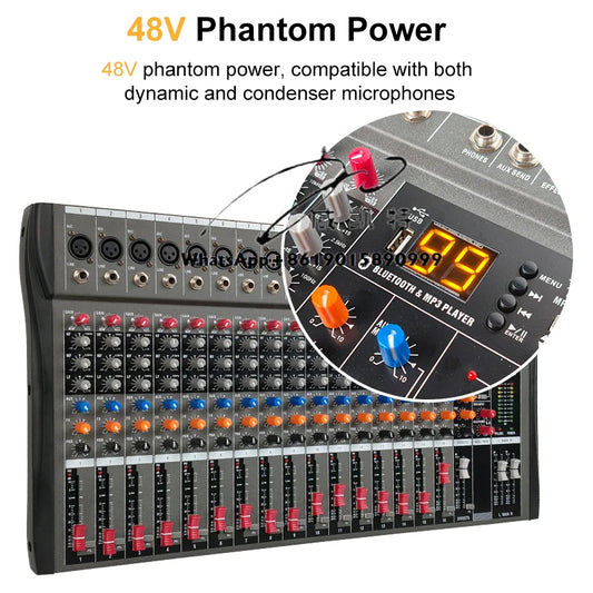 8 12 16 Channel Dj Controller/audio Console Mixer De Music Sound Cards Mixers Professional Video Dj Mixer