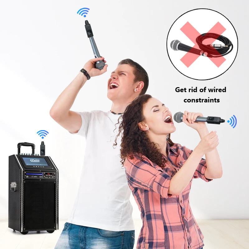 UHF Wireless Converter XLR Dynamic Mic Adapter Rechargeable Battery M-ONE UHF RX/TX Frequency Professional Audio System