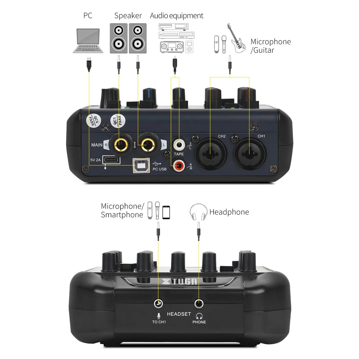 Xtuga UAX4.2 Spare Parts Small Dj Controller Digital Audio Mixer Console Mini Mixer De Audio Dj Controller for Home Live