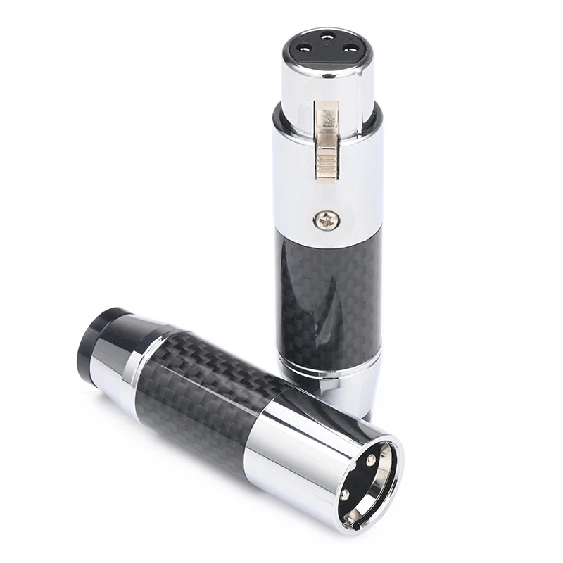 Hi-end 4PCS Hifi XLR Plug Carbon Fiber Rhodium-plated XLR Male and Female Connector for Audio Cable DIY
