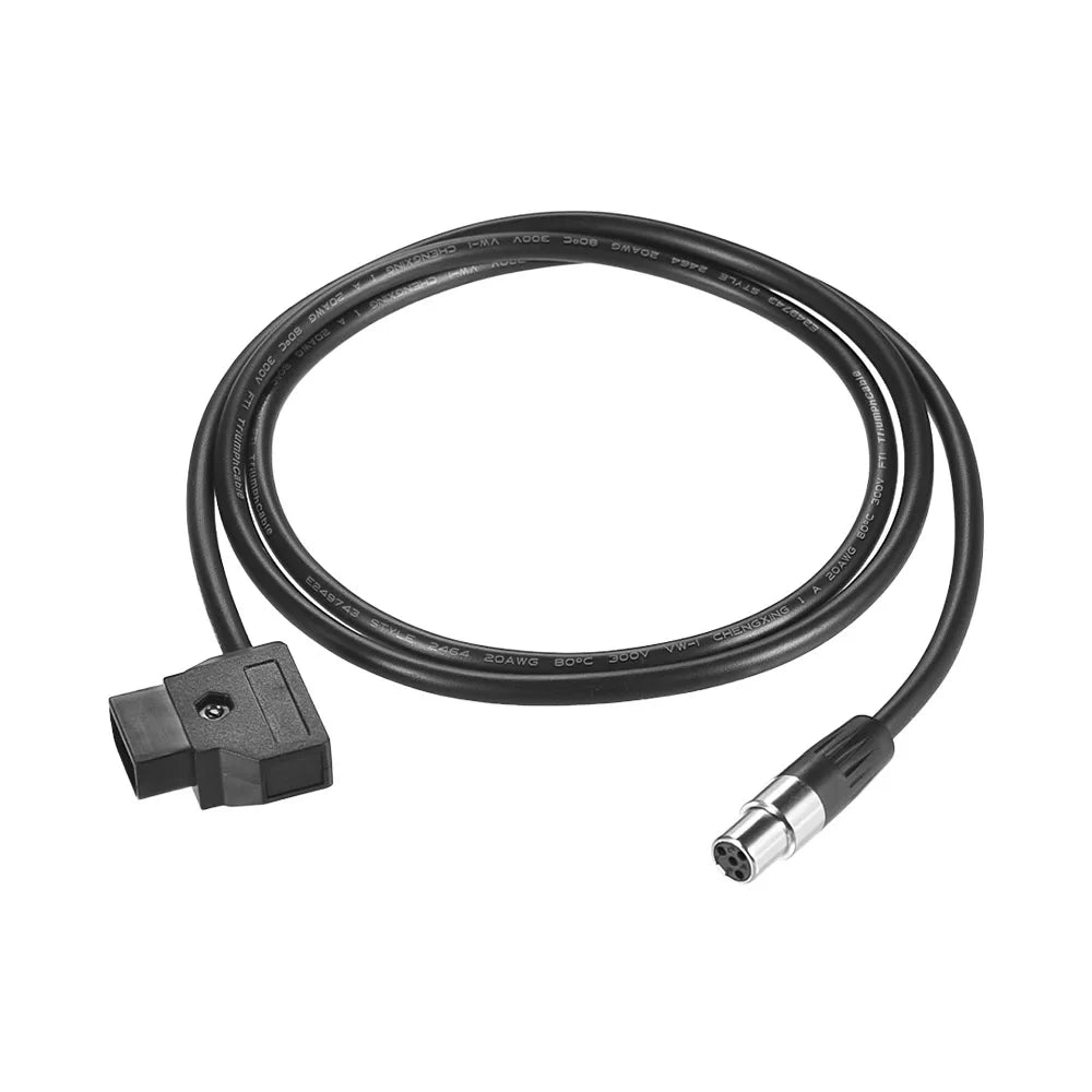 D-Tap Male to (Tinny)  XLR 4 Pin Cable Straight Cord 100cm Cable Length for VFM 5.6 D-Tap Male Power Cable