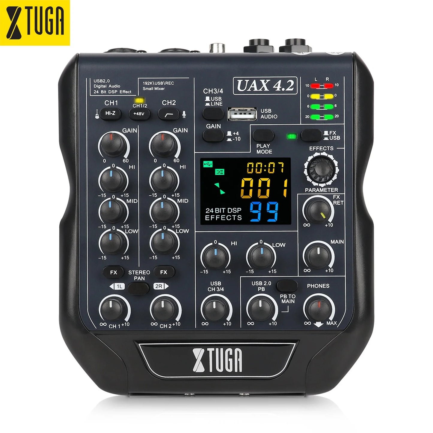 Xtuga UAX4.2 Spare Parts Small Dj Controller Digital Audio Mixer Console Mini Mixer De Audio Dj Controller for Home Live