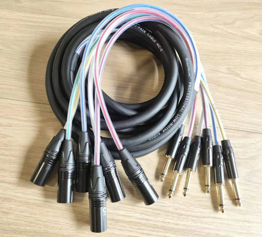2 4 6 8 12 16 Channel 3 Pin XLR Cable Male To 6.5MM Professional Multi-Media Snake 6.35MM P10 Audio Extension Cord