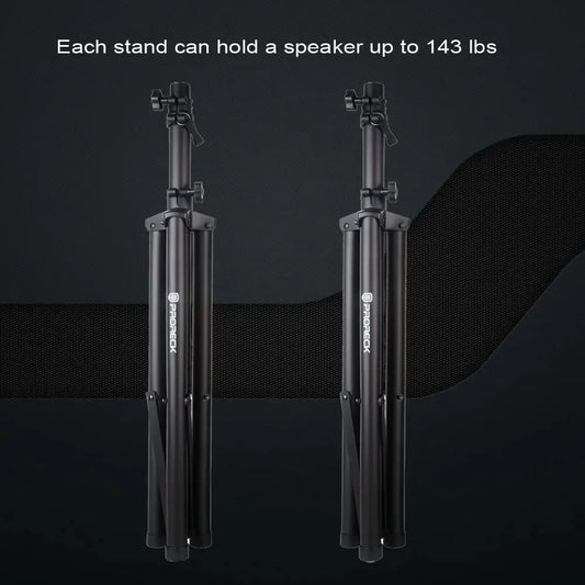PRORECK Tripod Speaker Stands Pair for Dj/PA Speaker System Adjustable Height from 4 feet to 6 feet