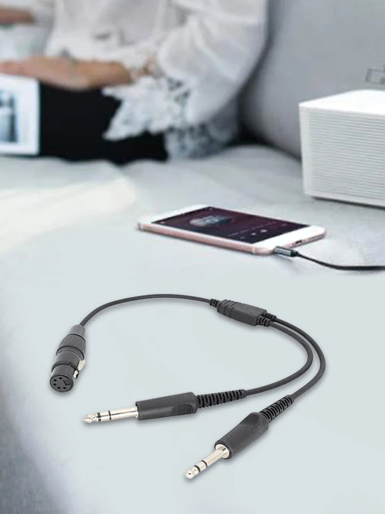 Airbus XLR To GA Dual Plug 5 Pin Aviation Headset Connector Male To Female 5 Pin XLR To GA Twin Plugs Cable Earphone Accessories