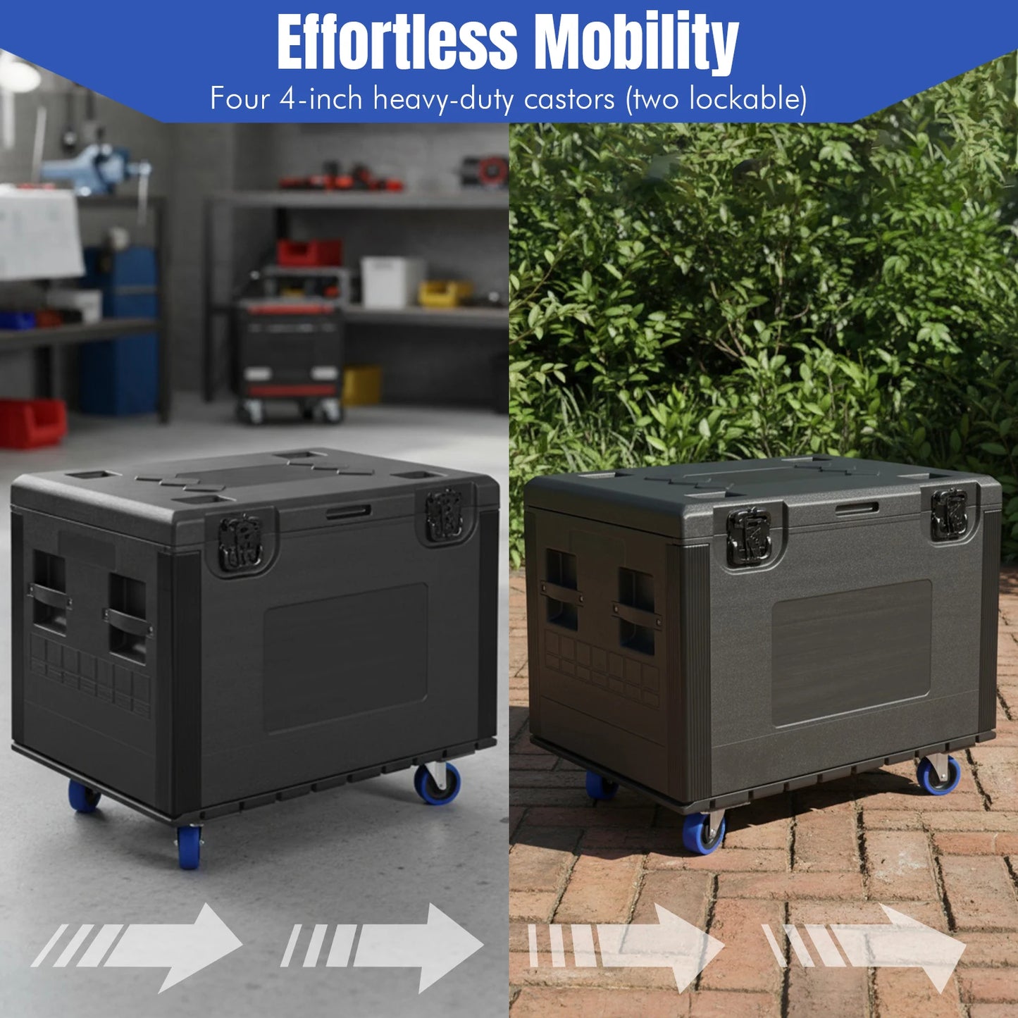 Utility Cable Trunk Road Case with Wheels Stackable ATA Rolling Road Case Waterproof for Pro Audio & DJ Equipment Storage