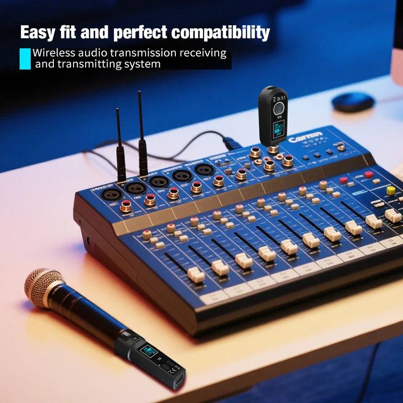 Professional Wireless XLR transmitter and UHF receiver wireless microphone system for BETA58 SM58 dynamic microphone audio mixer